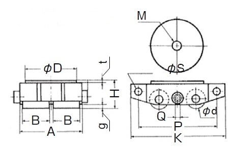 チルローラWD-5Uの主要寸法図