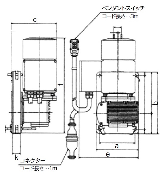チルクライマーEW-1020DMの主要寸法図